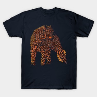 Cheetah orange silhoutte T-Shirt